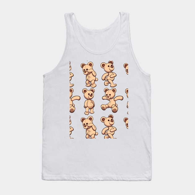 Cartoon Teddy Bear Pattern Tank Top by TheMaskedTooner